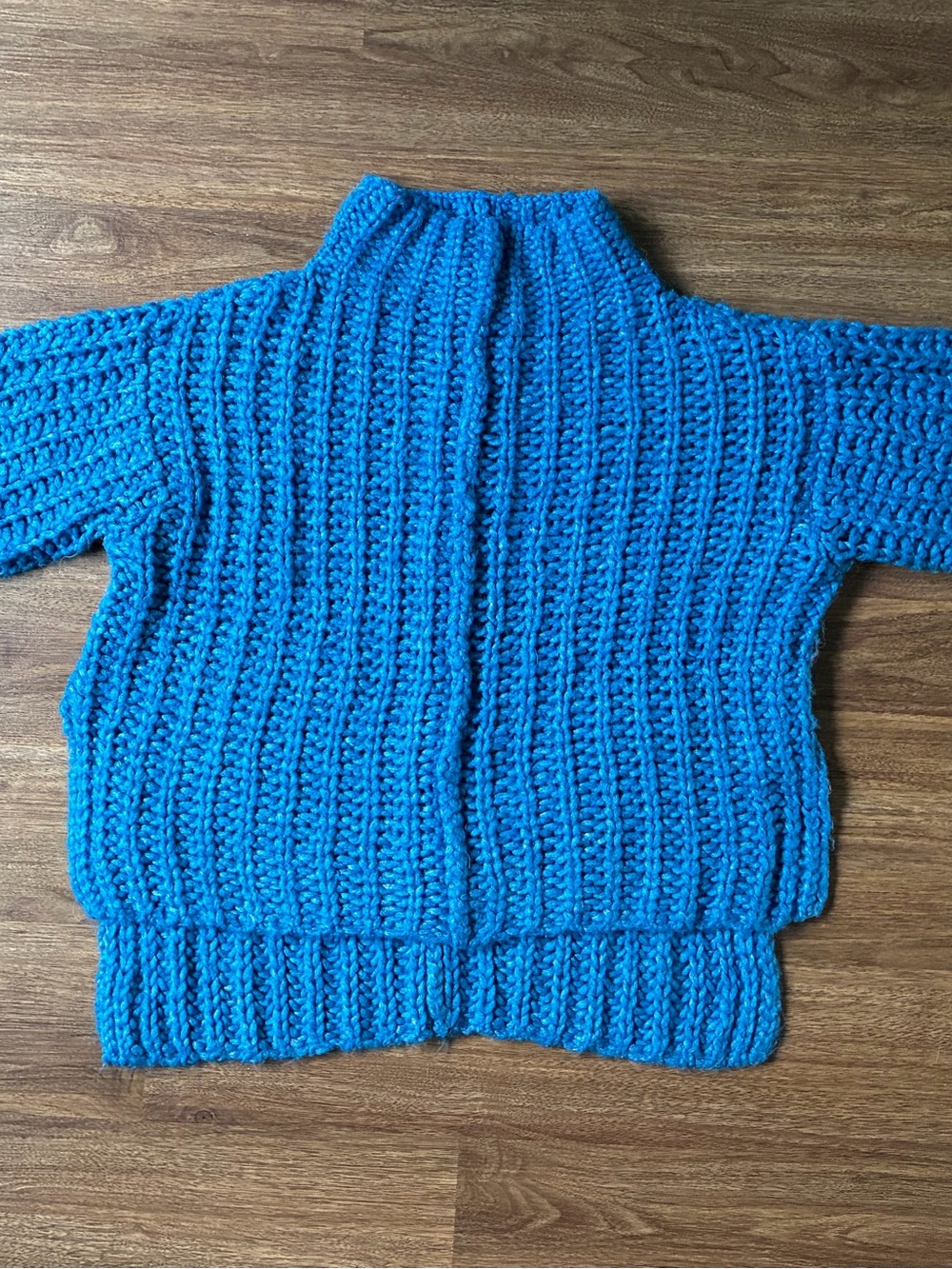 Anthropologie Blue Chunky Ribbed Scoop-Neck Sweater
